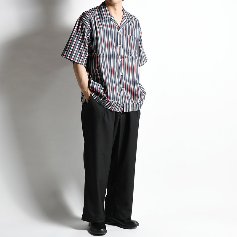 Stripe Jacquard Shirt -NAVY- | IN ONLINE STORE