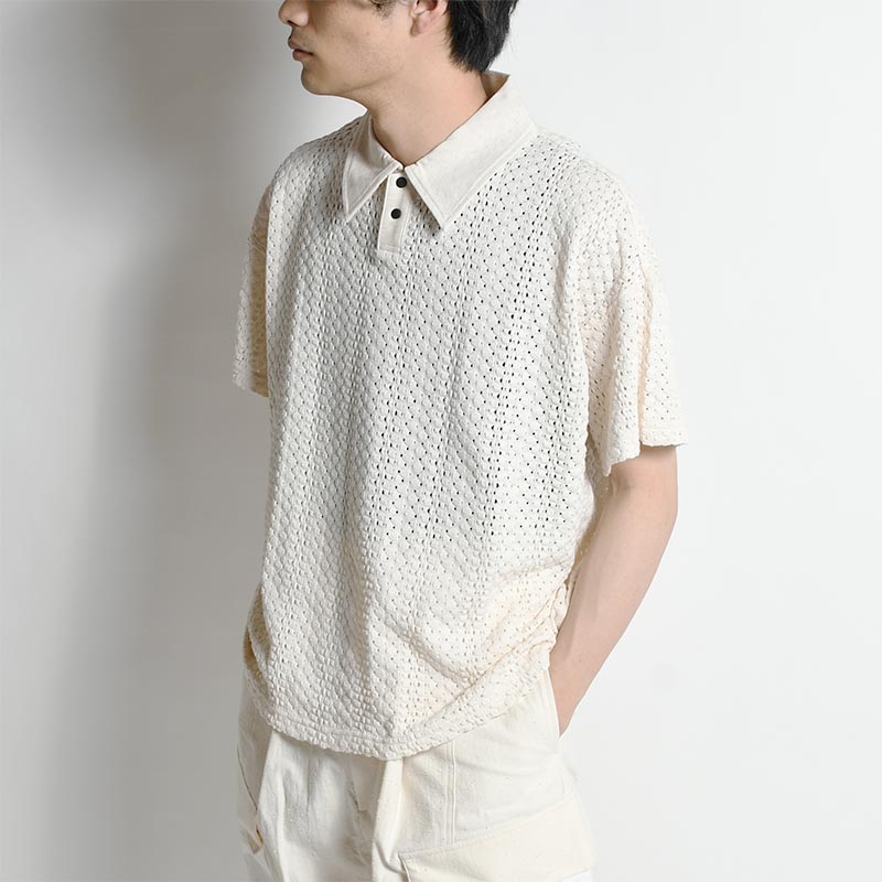 BALFOUS LACE POLO SHIRT -NATURAL- | IN ONLINE STORE