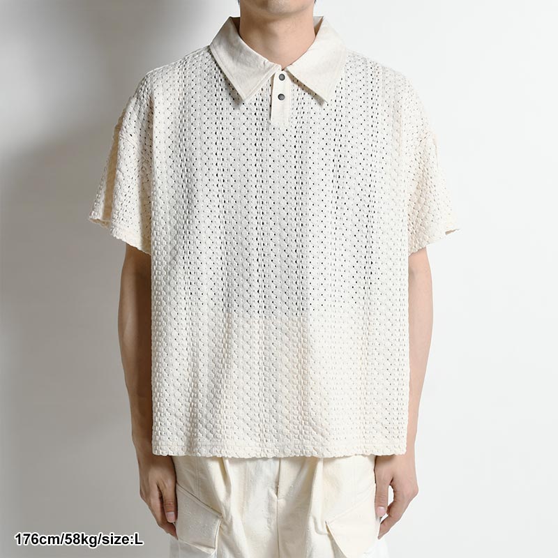 BALFOUS LACE POLO SHIRT -NATURAL- | IN ONLINE STORE