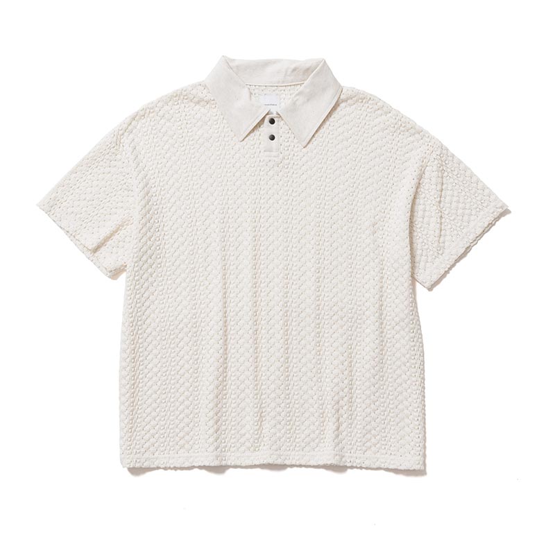 BALFOUS LACE POLO SHIRT -NATURAL-