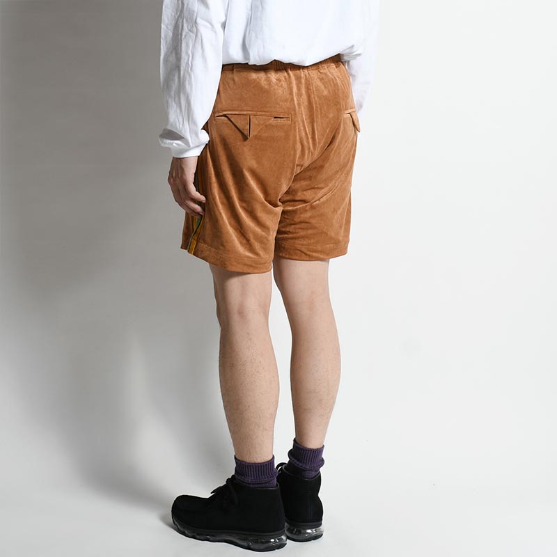 LACE TAPE VELOUR SHORTS -BROWN- | IN ONLINE STORE