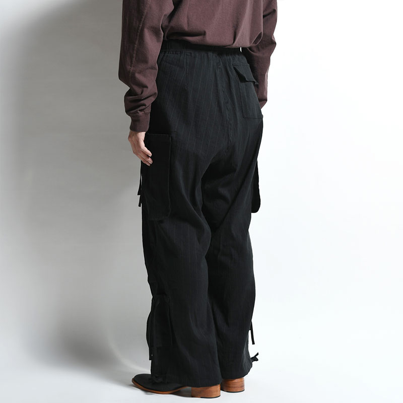 DRAWSTRING PK CARGO PANTS -BLACK-