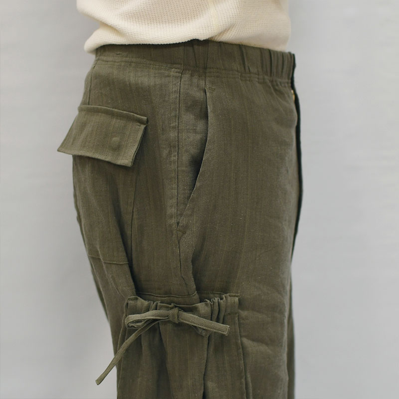 DRAWSTRING PK CARGO PANTS -KHAKI-