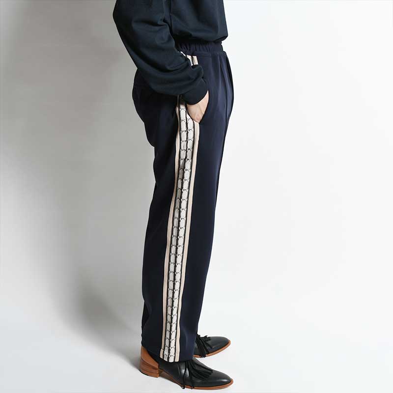 LACE TAPE TRACK PANTS -NAVY-