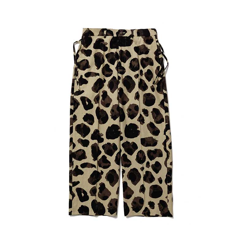 ANIMAL PATTERN LINEN SLACKS -MUSTARD- | IN ONLINE STORE