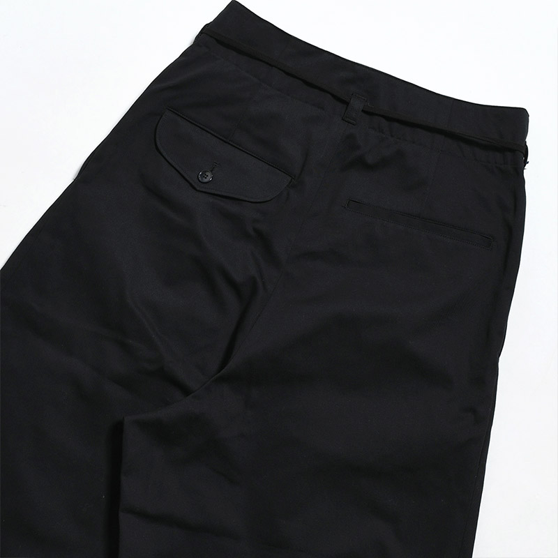 Cotton Twill Hakama Trousers -BLACK-