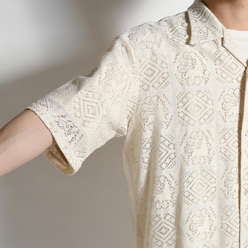 JHA LION LACE H/S OC SHIRT -NATURAL-