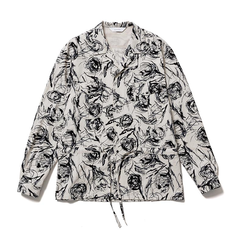 FLOWER SKETCH L/S SAFARI SHIRT -NATURAL-