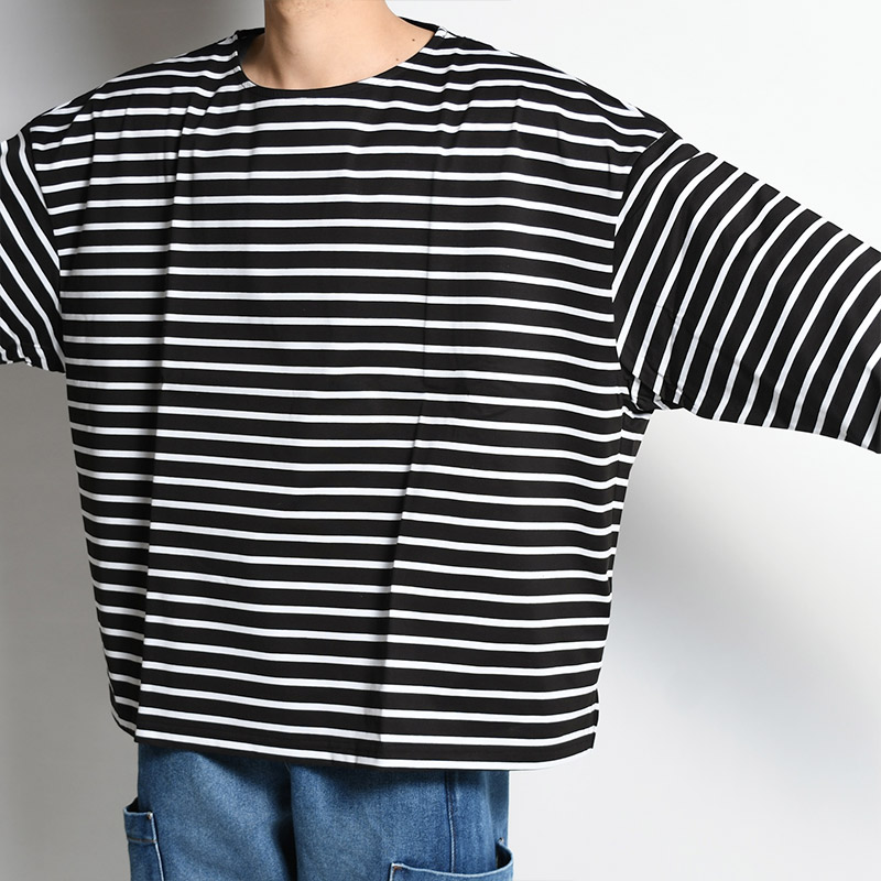5X CUT-SEW (LONG SLEEVE) -BLACK×WHITE- | IN ONLINE STORE