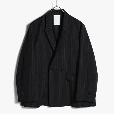 DOUBLE BREASTED JACKET -BLACK-