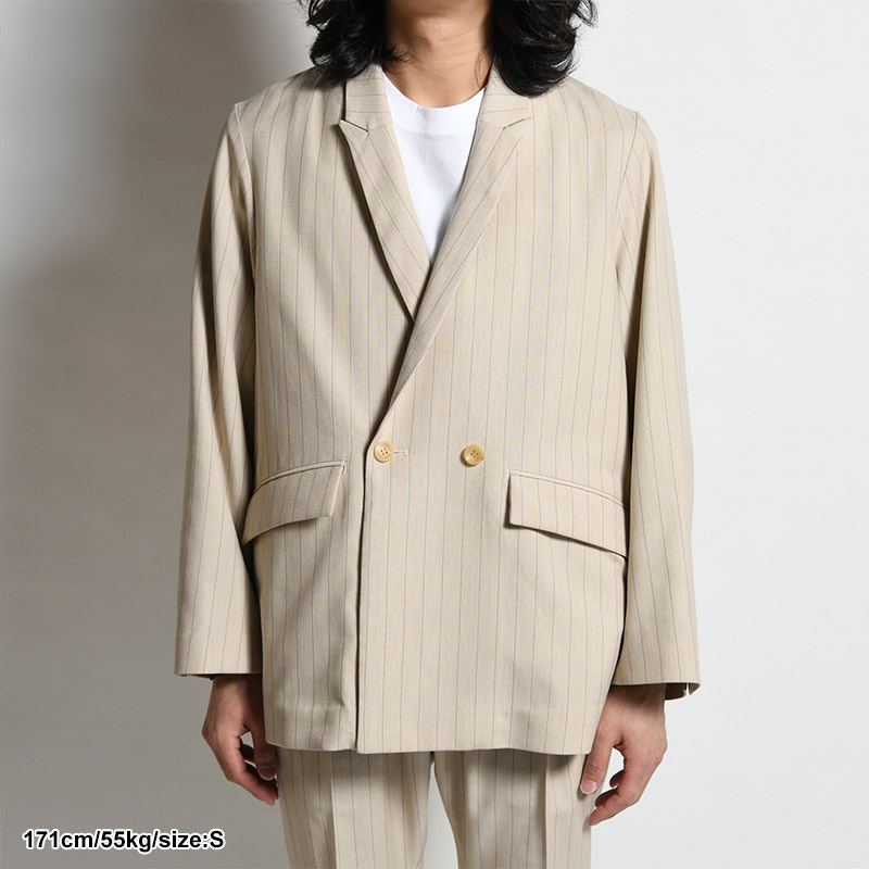 DOUBLE BREASTED JACKET -BEIGE-