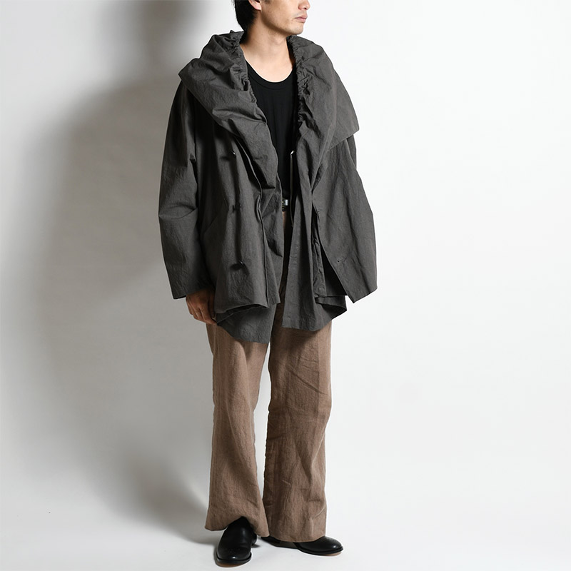 LAYERED PARACHUTE JACKET -CHARCOAL GRAY- | IN ONLINE STORE