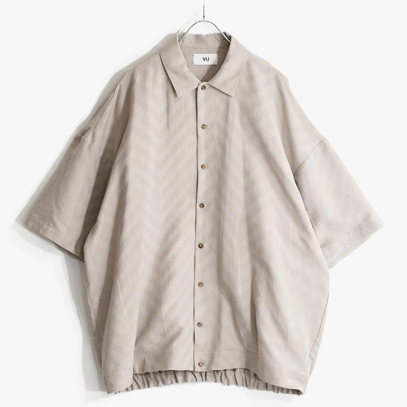 ZIGZAG BALLOON SHIRT -BEIGE-