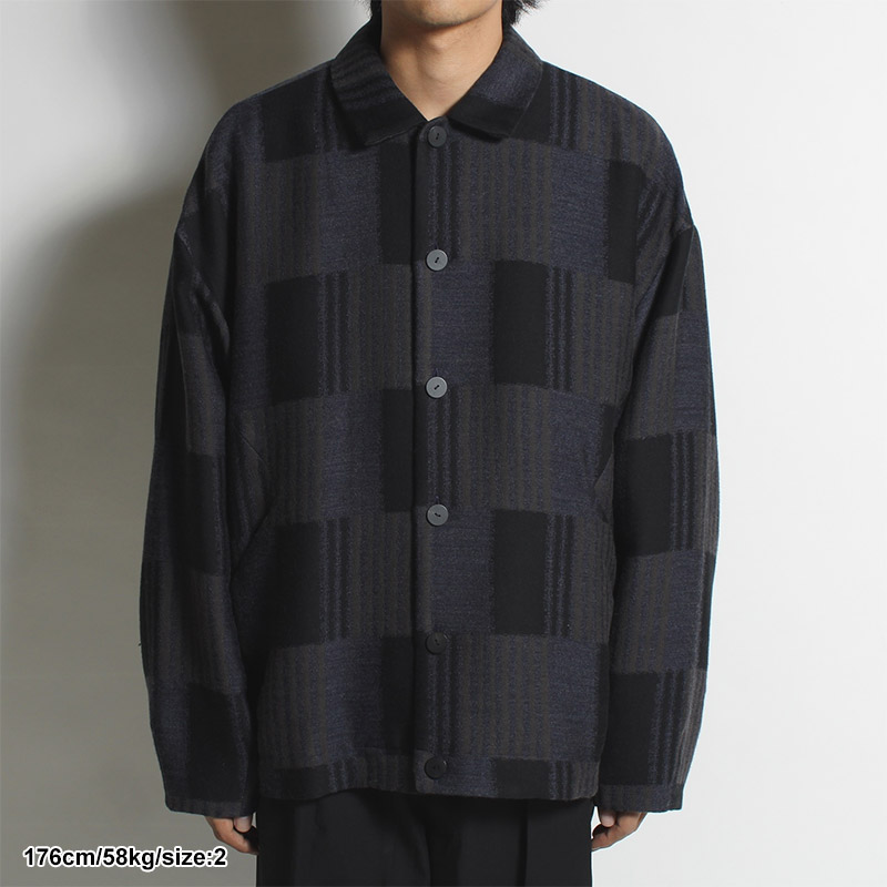 SHIRT COLLAR BLOUSON -CHECK-