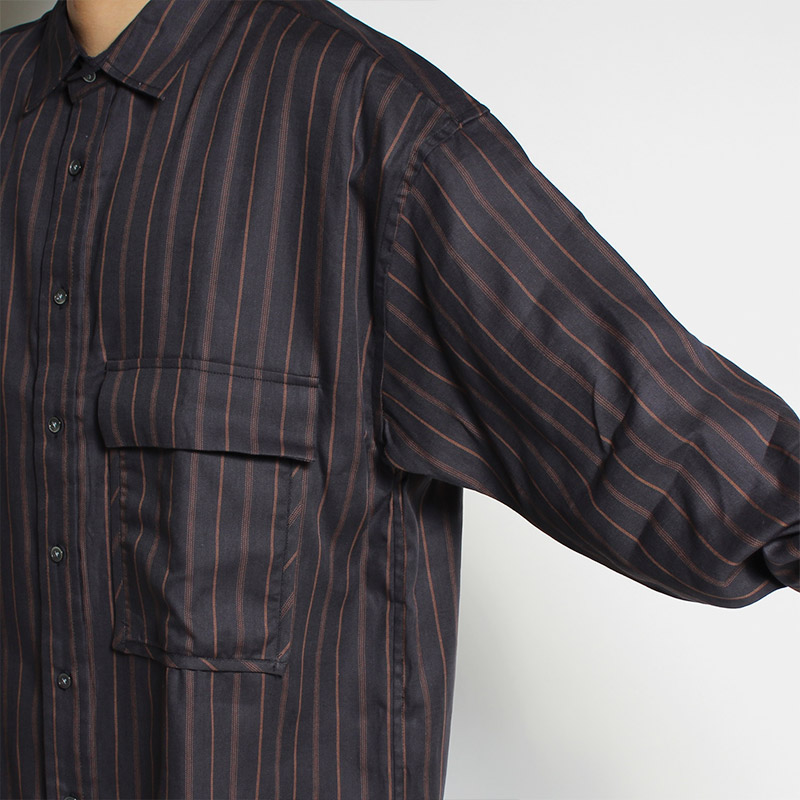 POCKET OVERSIZE SHIRT -NAVY- | IN ONLINE STORE