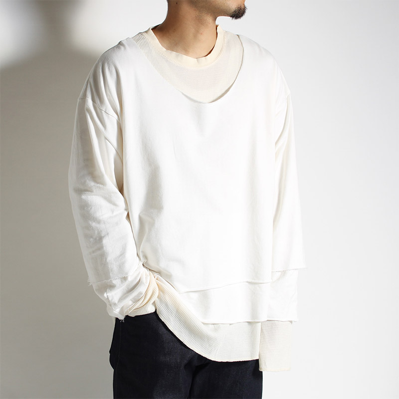 THREE LAYERED L/S TEE -WHITE- | IN ONLINE STORE