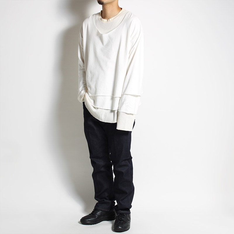 THREE LAYERED L/S TEE -WHITE- | IN ONLINE STORE