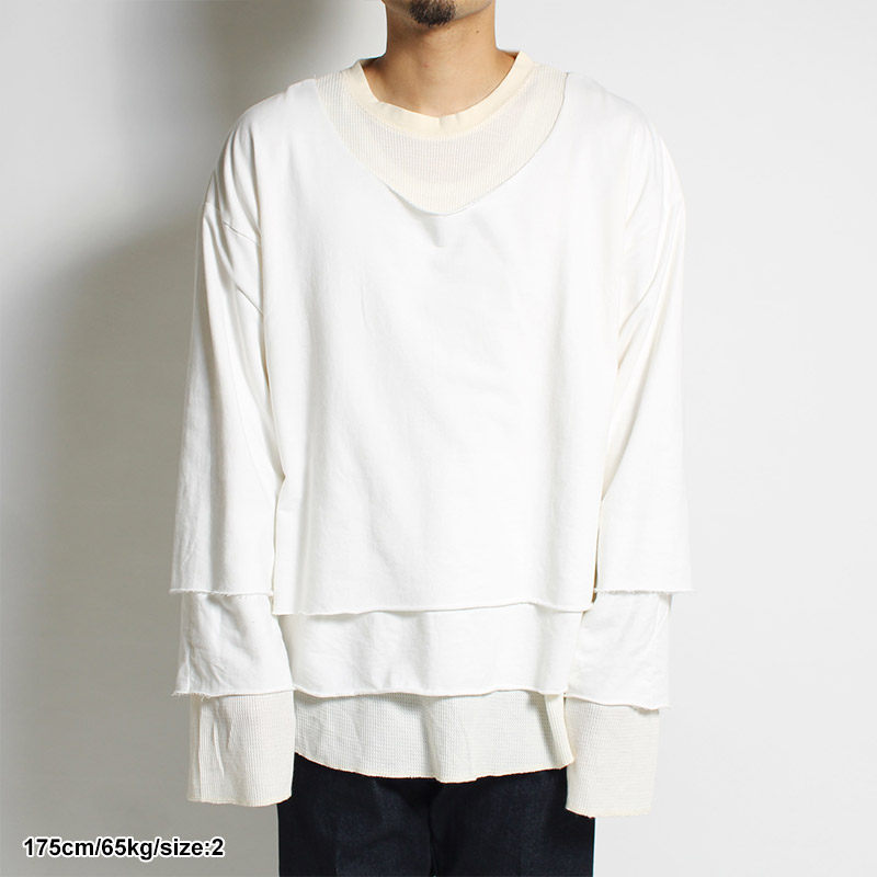 THREE LAYERED L/S TEE -WHITE- | IN ONLINE STORE