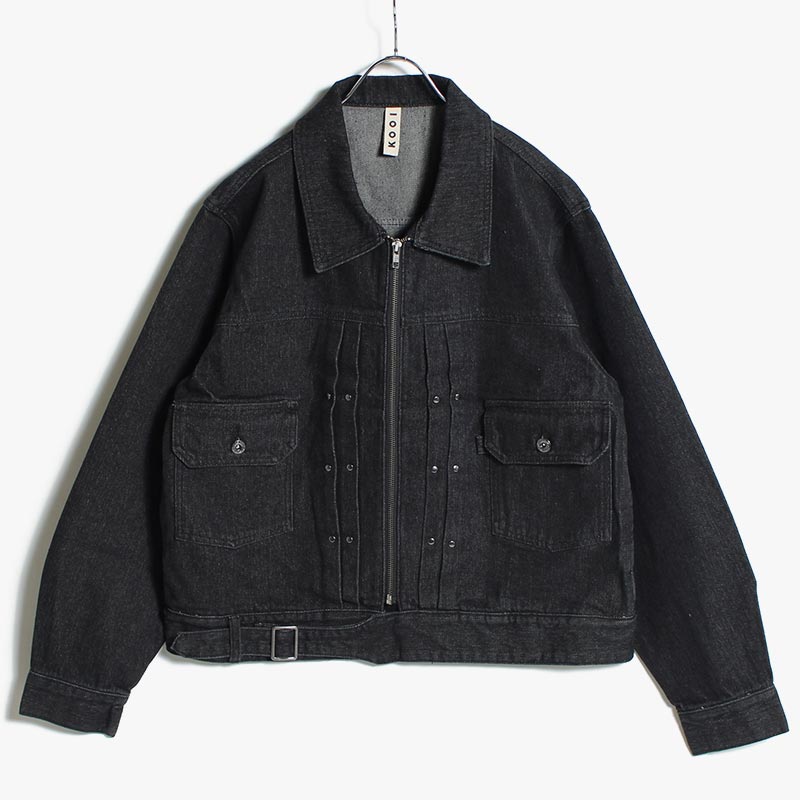 ZIP TRUCKER DENIM JACKET -BLACK- | IN ONLINE STORE