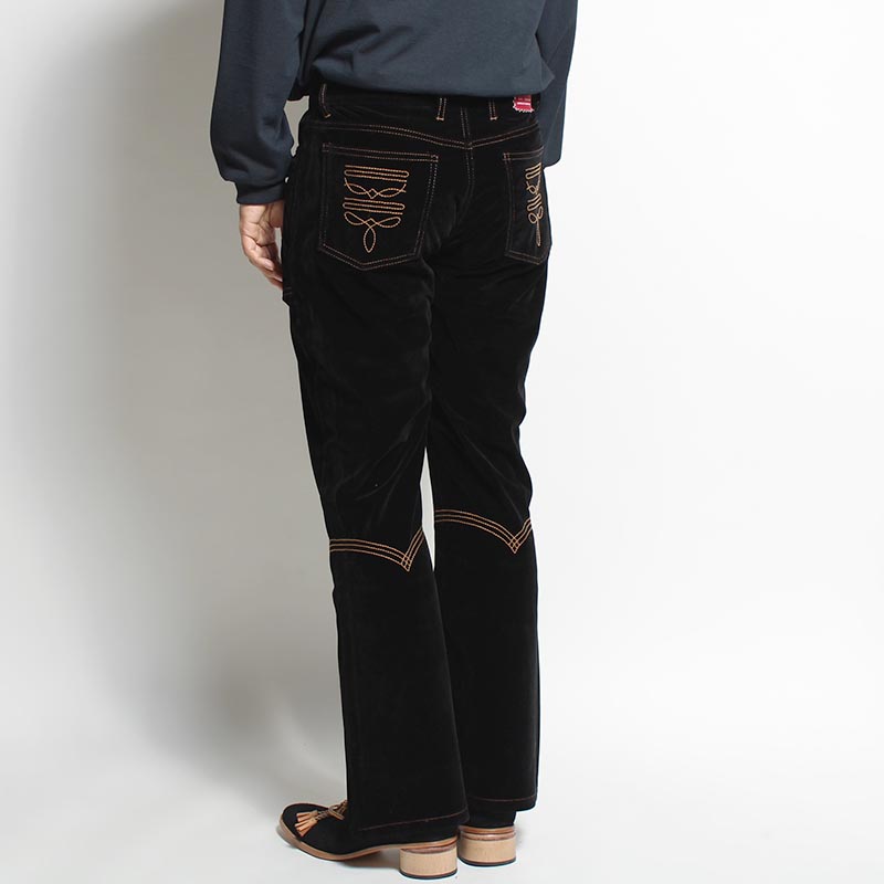 VELVETEEN WESTERN PANTS -BLACK- | IN ONLINE STORE