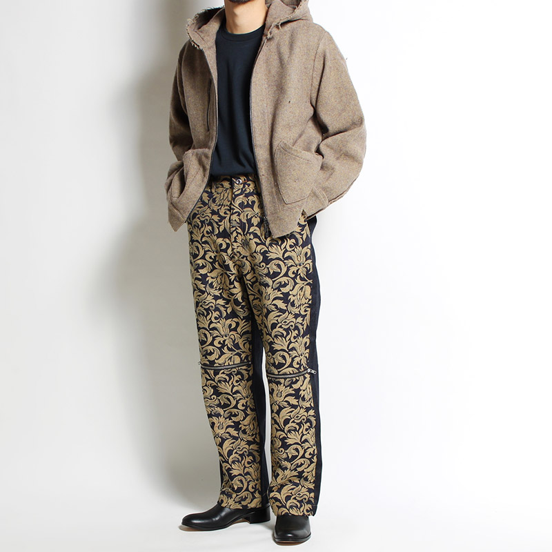 SWITCHING JACQUARD DENIM -INDIGO-
