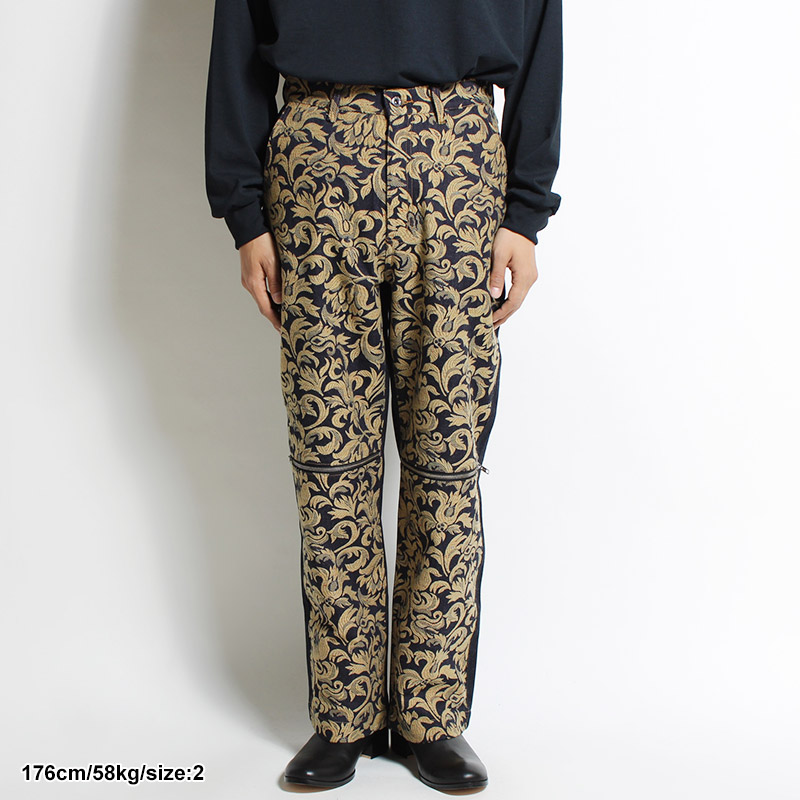 SWITCHING JACQUARD DENIM -INDIGO-