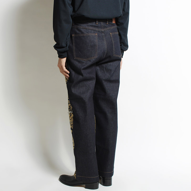 SWITCHING JACQUARD DENIM -INDIGO-