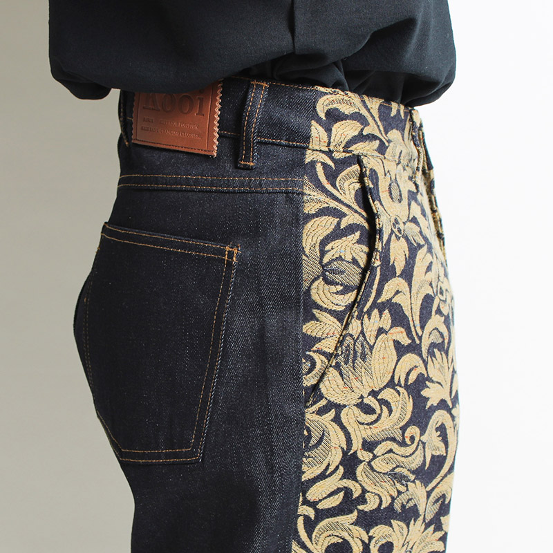 SWITCHING JACQUARD DENIM -INDIGO-
