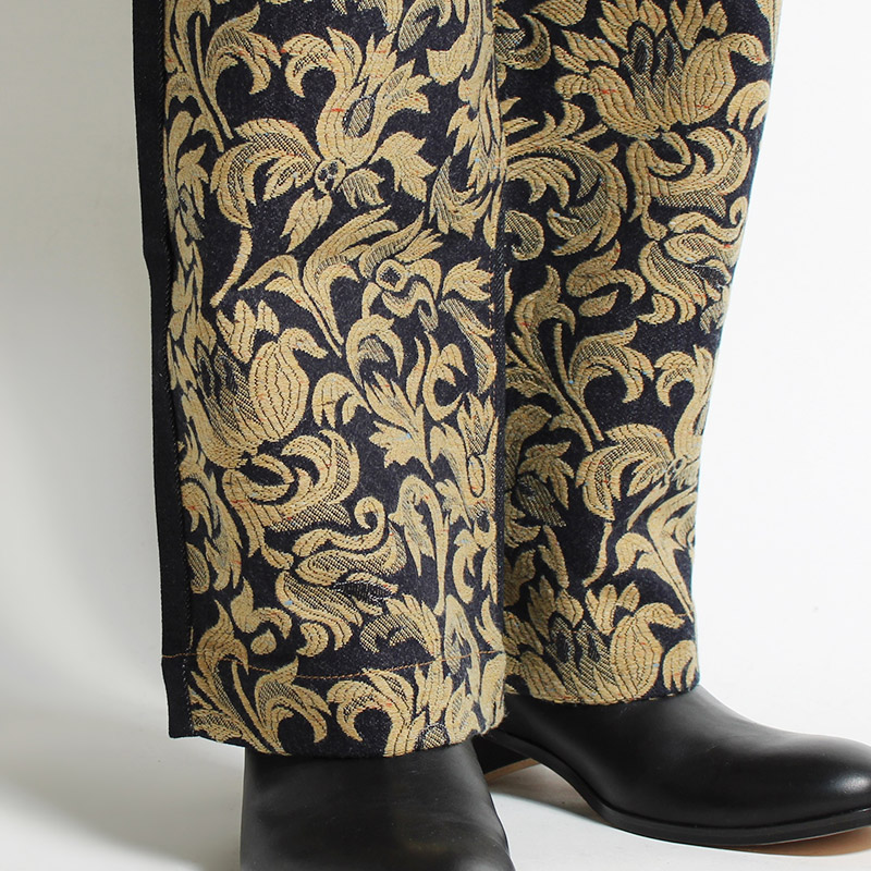 SWITCHING JACQUARD DENIM -INDIGO-