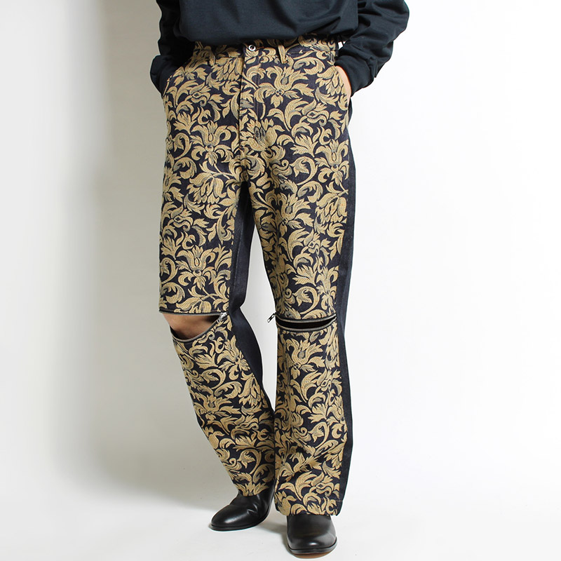 SWITCHING JACQUARD DENIM -INDIGO-