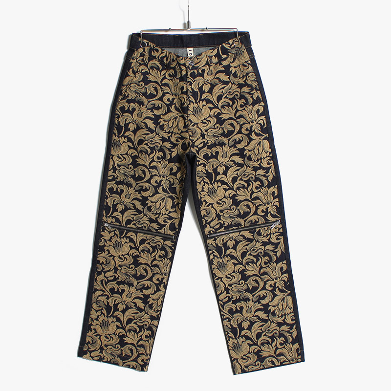 SWITCHING JACQUARD DENIM -INDIGO-