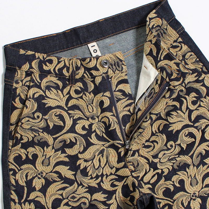 SWITCHING JACQUARD DENIM -INDIGO-