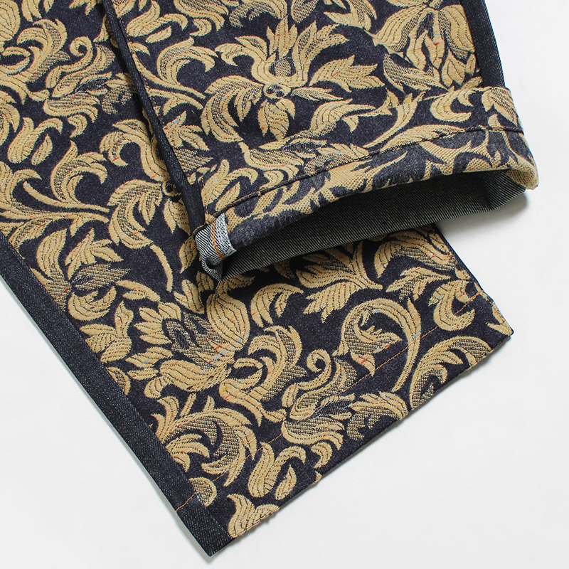 SWITCHING JACQUARD DENIM -INDIGO-