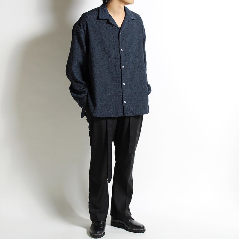 PUFF JACQUARD SHIRT -NAVY- | IN ONLINE STORE