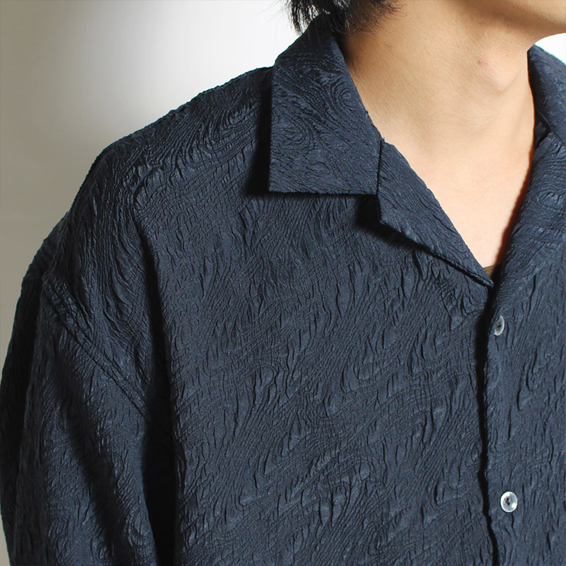 PUFF JACQUARD SHIRT -NAVY- | IN ONLINE STORE