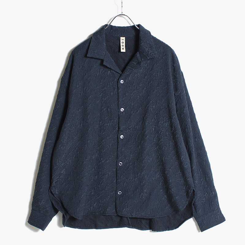 PUFF JACQUARD SHIRT -NAVY- | IN ONLINE STORE