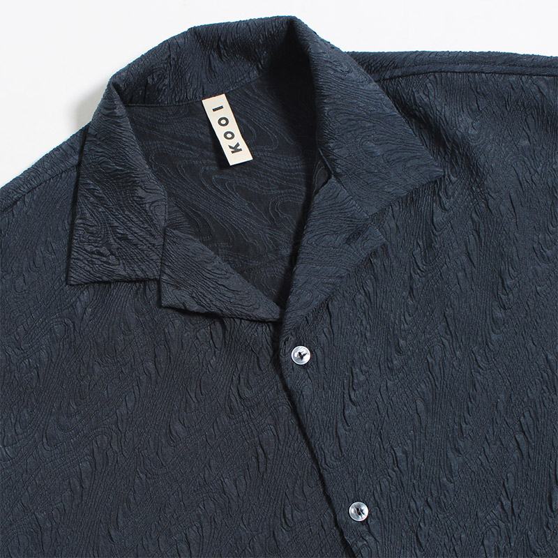 PUFF JACQUARD SHIRT -NAVY- | IN ONLINE STORE