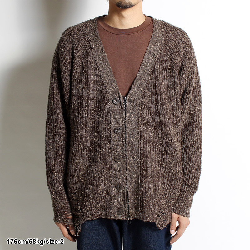 DAMEGE NEP CARDIGAN -GRAY- | IN ONLINE STORE