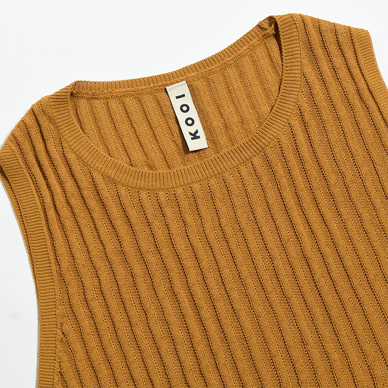 FRINGE KNIT TANKTOP -MUSTARD-
