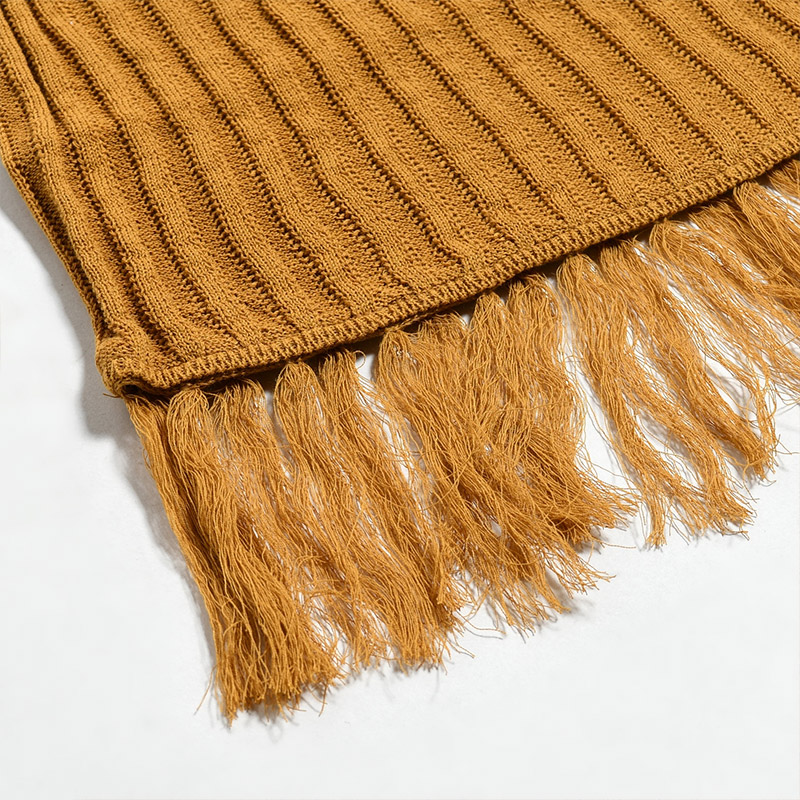 FRINGE KNIT TANKTOP -MUSTARD-