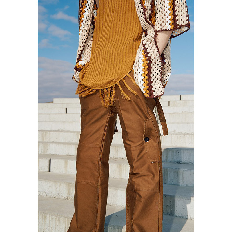FRINGE KNIT TANKTOP -MUSTARD-