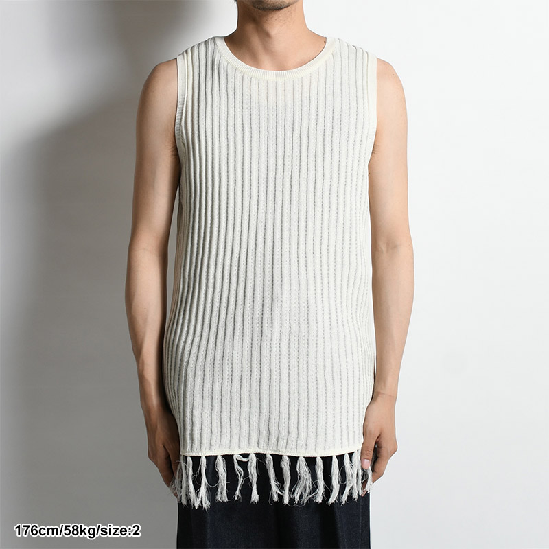 FRINGE KNIT TANKTOP -OW-