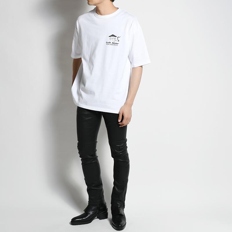 LEATHER FACE TEE -WHITE-