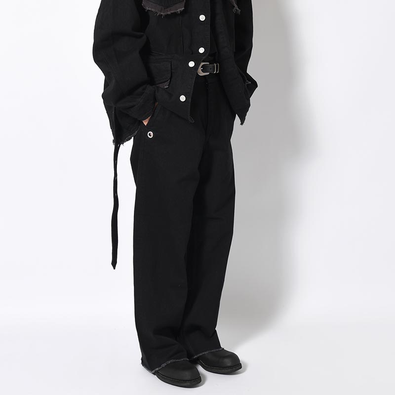 DENIM SLACKS -BLACK-