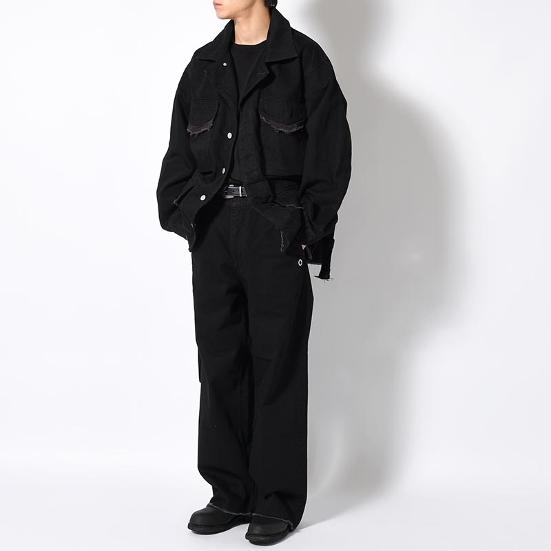 DENIM SLACKS -BLACK-