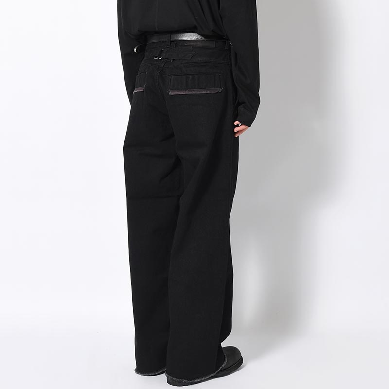 DENIM SLACKS -BLACK-