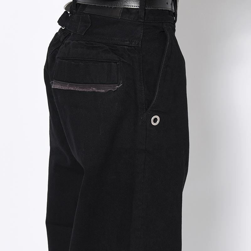 DENIM SLACKS -BLACK-