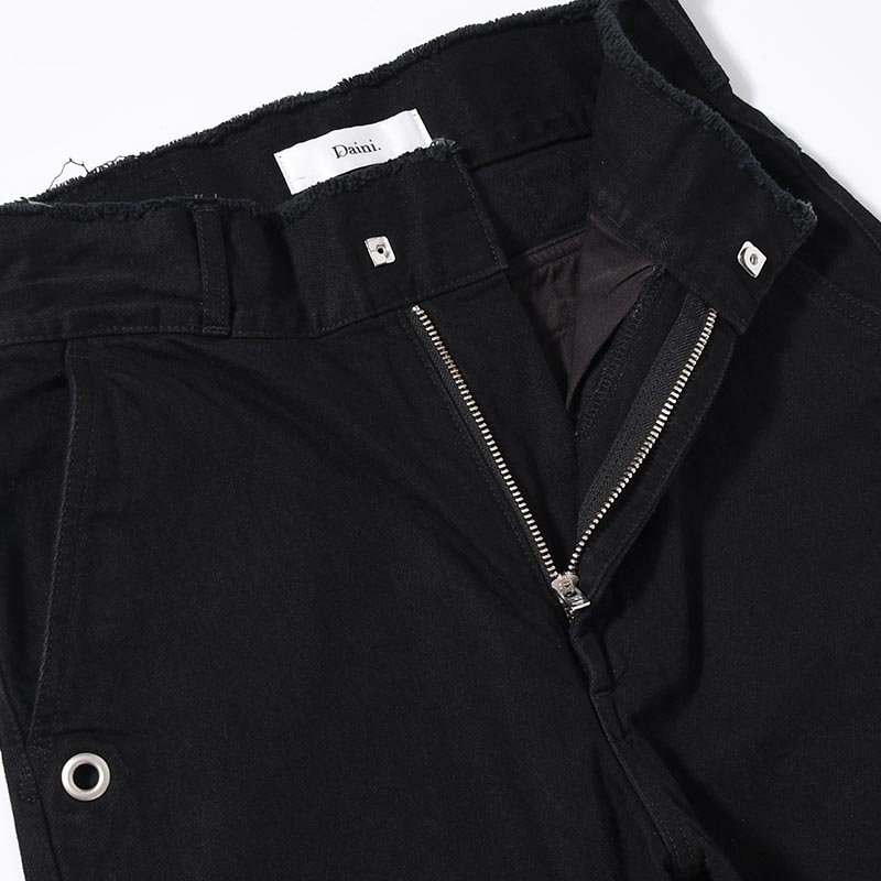 DENIM SLACKS -BLACK-