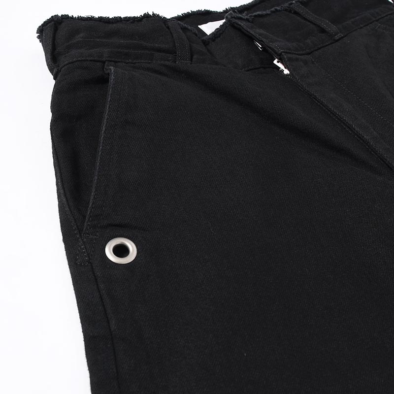 DENIM SLACKS -BLACK-