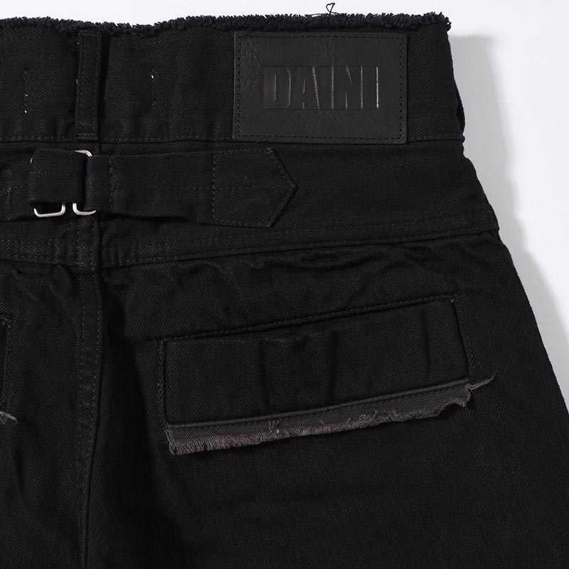 DENIM SLACKS -BLACK-